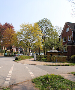 Abzweig in die Köppenstraße in Groß Borstel