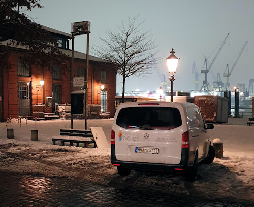 Malerfahrzeug -Schnee in Hamburg