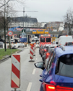 Verkehrsstau in Hamburg
